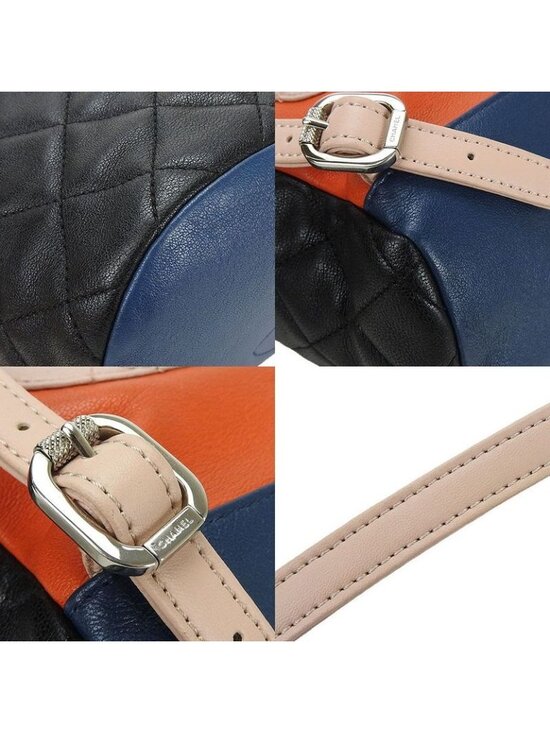 Chanel Backpack Quilted Lambskin Leather 23 rd Black Multicolor main image 9